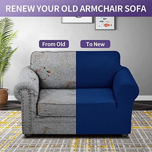 Joccun Stretch Chair Couch Cover,1-Piece Water Repellent Sofa Slipcover Spandex Jacquard Fabric Sofa Covers With Elastic Bottom,Washable Furniture Protector For Dogs,Cats,Kids(Armchair,Classic Blue) #TOP5