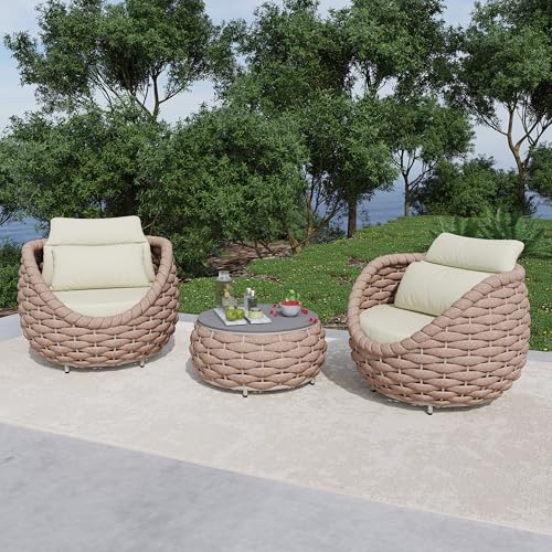 Erotr 3 Pieces Porch Furniture Set: Aluminum Patio Conversation Sofa