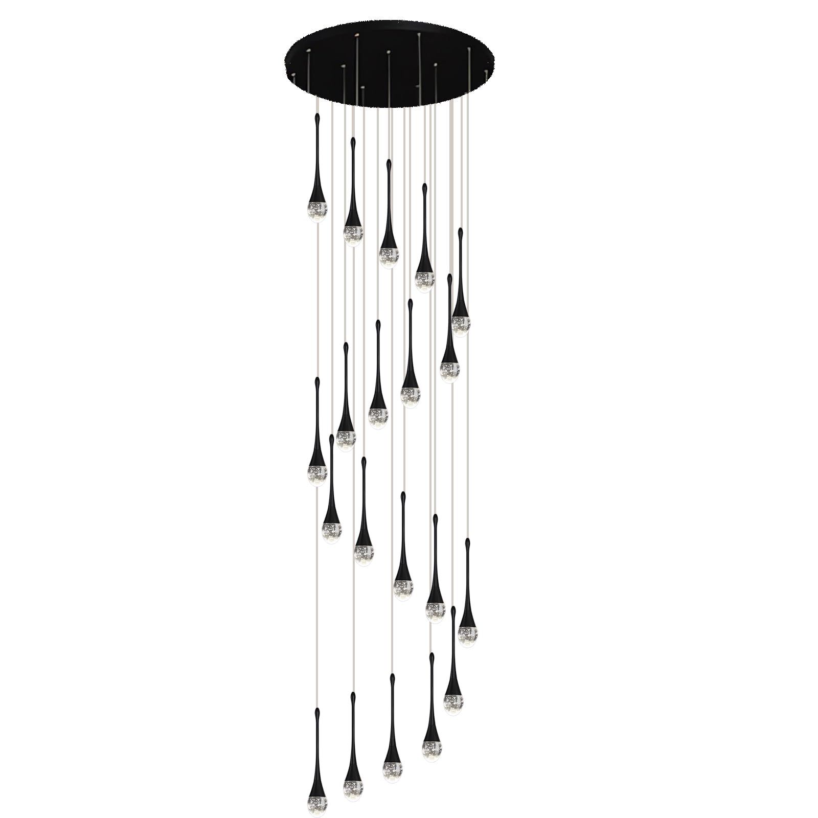 PCXEHUYP Staircase Long Chandelier Dimmable Stair High Hanging Lights,Adjustable Length Pendant Light, Ceiling Lights for Villa, Stairwells, Living Room, Hotel Entryway Hallway