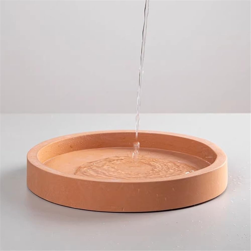 Sottovasi per Piante Vassoio raccogli Gocce Rotondo in Resina Sintetica for Piante, Pallet in Cemento Finto for Giardino di casa e Patio(XL)