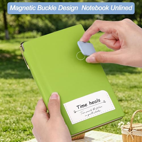 DreamDove A6 Blank Leather Journal, Hardcover Blank Notebook with Pen Holder and Magnetic Clasp, Unlined Pocket Sketchbook for Women Men, Drawing Diary Memo Writing (Tea Brown) - Image 4