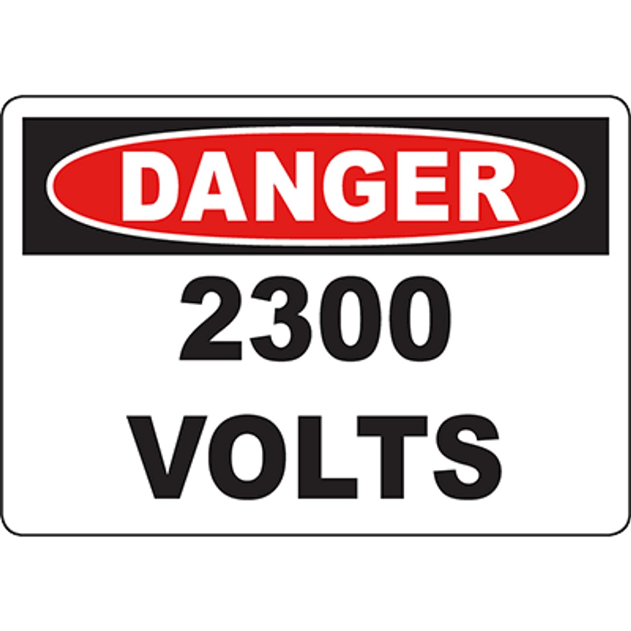 High Voltage Safety Alert Sign, 2300 Volt Electric Hazard Reminder 12x8 Inch
