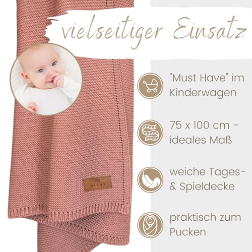 DIKOS Beeren-Babydecke: 100% GOTS Bio-Baumwolle, atmungsaktiv, für Sommer, Mädchen/Junge – Bild 4