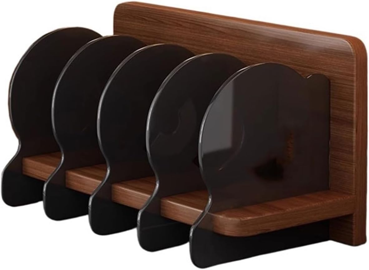 CD Storage Rack Wooden Vinyl Record Display Holde with Acrylic Partition Desktop Decor Storage Rack