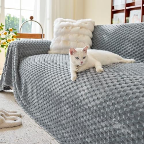 NEKOHASHI ソファーカバー 3人掛け 4人掛け 肘なし 肘付き 冬用 あったか ふわふわ マルチカバー 北欧 おしゃれ 長方形 ソファカバー 滑り止め ずれない 暖かい 犬猫対策 毛髪不粘着 かけるだけ ブランケット 替えカバー ベッドカバー 汚れ