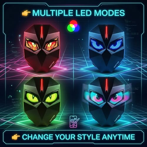 Image of MORPH RAPTOR VYRO Smart LED Backpack with App-Controlled RGB Eye Display | Hard Shell Anti-Theft Laptop Backpack for Riders & Gamers | USB Powered (Power Bank Not Included)