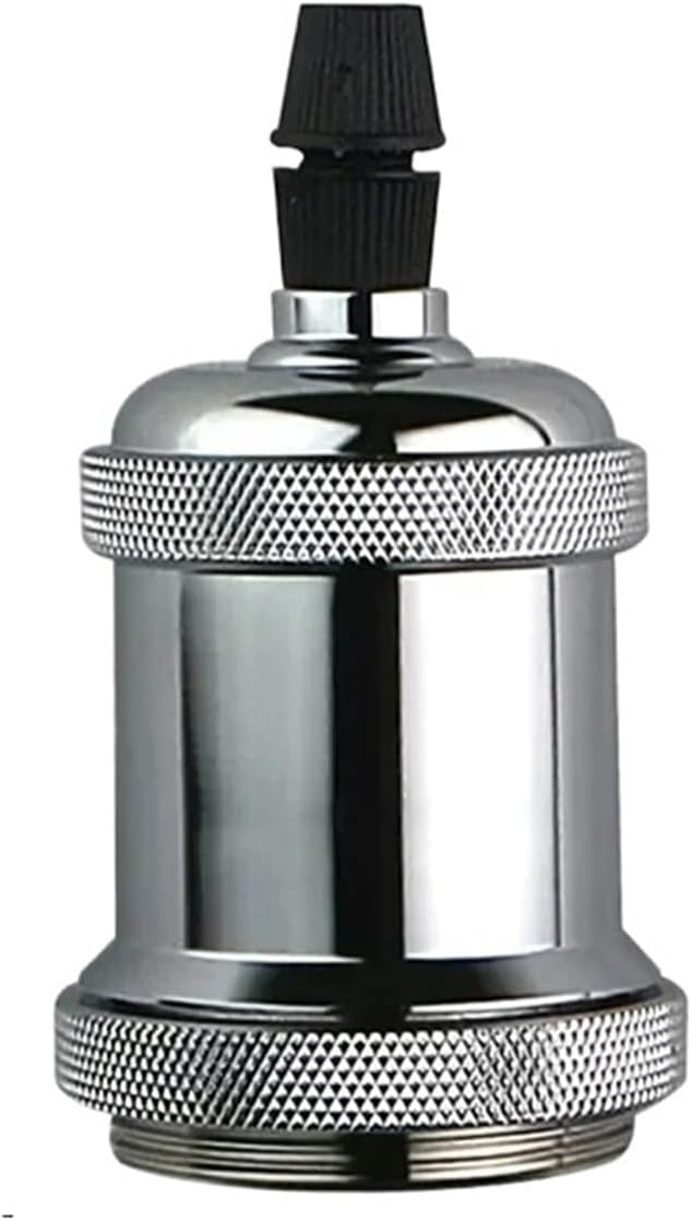 Vintage E27 E26 Light Bulb Holder - Retro Pendant Lamp Socket for DIY Indoor Lighting(Sliver)