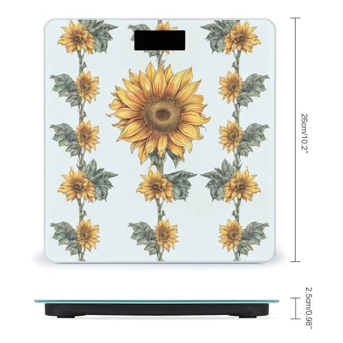 Báscula digital de baño con diseño floral pintado a mano miniatura 2