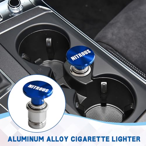 Image of NITROUS Button Car Cigarette Lighter Plug, Car Cigarette Lighter Replacement, Aluminum Alloy Push Button Lighter Plug, Standard 12V Fast Heating Power Socket for Auto