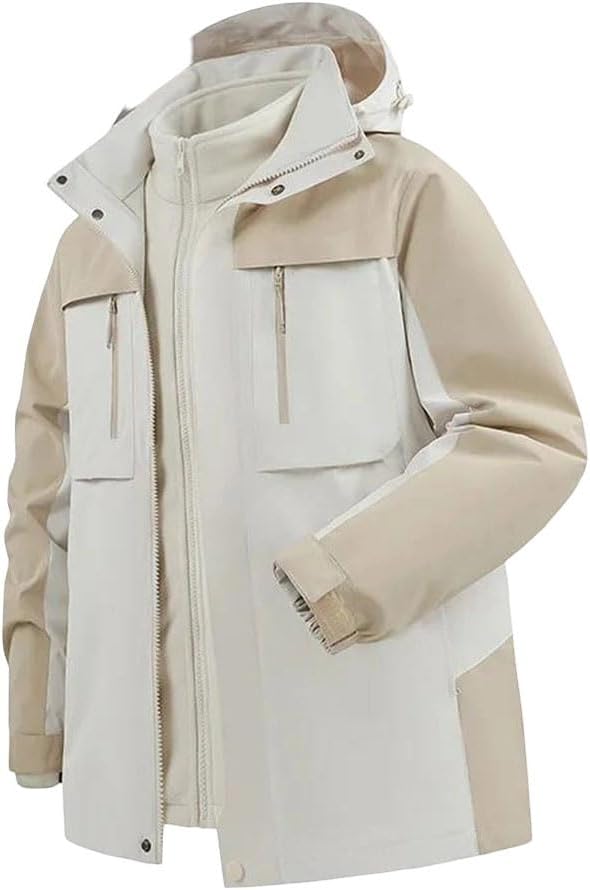 Women's 3-in-1 Outdoor Jacket With Removable Inner Liner Two Piece Set For Winter Hiking And Camping