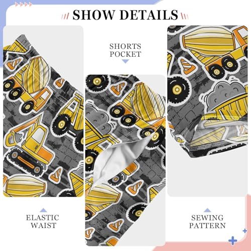 ZZXXB Bulldozer Machinery Car Boys Long Pants Soft Trousers Elastic Waist Kids Lounge Bottoms with Pockets S-XL4