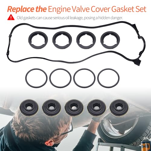 Image of HiSport Engine Valve Cover Gasket Set - Compatible with Honda 1990-1997 Accord 2.2L 1995-1997 Odyssey 2.2L 1992-1996 Prelude 2.2L Compatible with Isuzu 1996-1997 Oasis 2.2L- Replace VS50365R