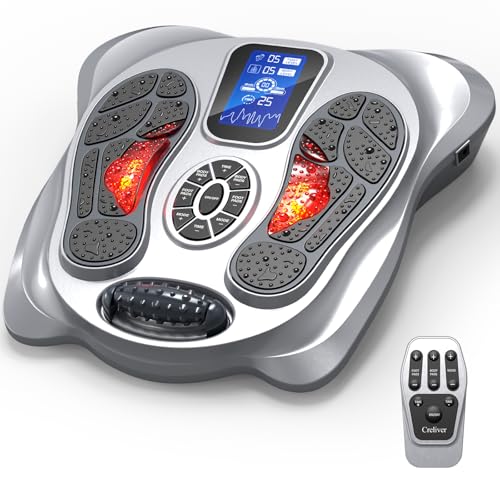 New Circulation Machine Creliver, Circulation Stimulator Booster for Feet and Legs, EMS Foot Massagers for Neuropathy Pain Relief, RLS, Plantar Fasciitis, with 8 Pads