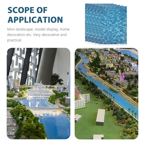 NUOBESTY 5 BöGen KüNstliche Flussplatte 11.61X8.26 Zoll FüR Modellbau Wasser Landschaftsdekor Bachbett Sandtisch DIY Miniatur Wasserwellenbasis