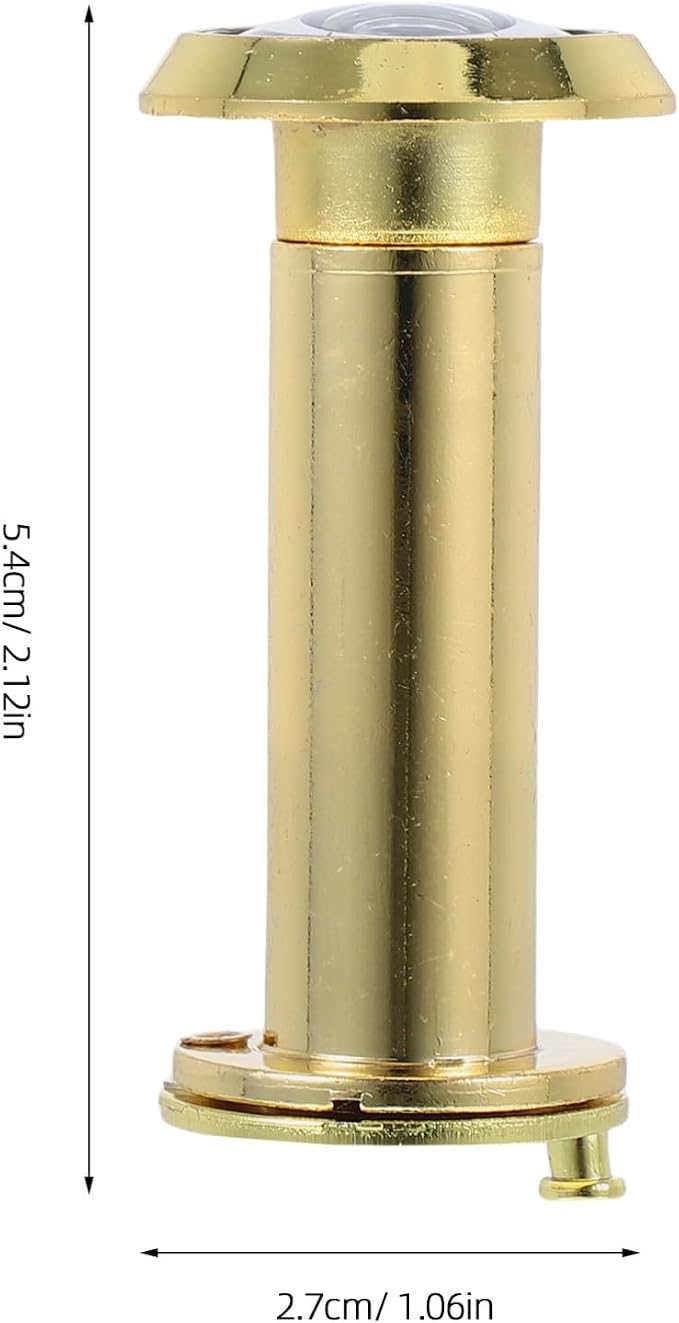 Mirilla ajustable para puerta con lente de ángulo amplio y cubierta de privacidad, acabado dorado para puertas metálicas y paneles estrechos 50-70mm miniatura 3