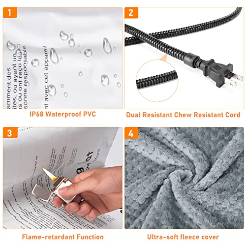 image for INVENHO Pet Heating Pad, Waterproof Adjustable Temperature Dog Cat Hea