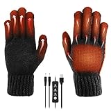 Aceshop Guantes calefactables USB para Hombres y Mujeres, Invierno Dedo Completo calefactables...