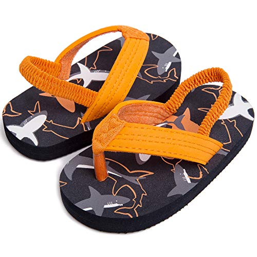 Image of Boys Girls Strap Flip Flops Sandals Cute Cartoon Unicorn Shark Toddler Flip Flop Kids Pool Beach Flat Slide Summer Water Shoes