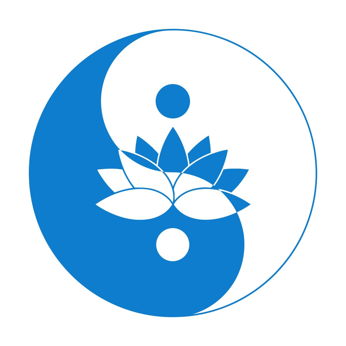 Lotus Flower Yin Yang Symbol Zen Meditation Wall Decals PVC 36x36.8cm Self Adhesive Small Blue โ image 1