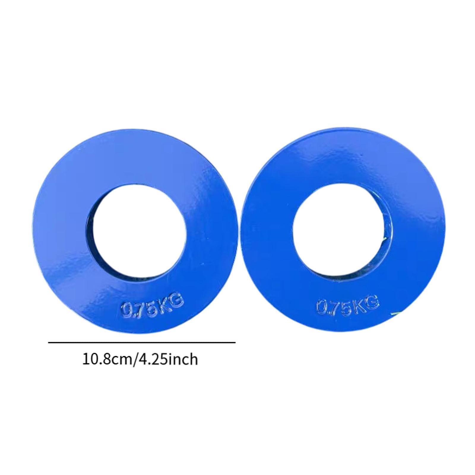Colaxi 2Pcs Steel Fractional Weight Plates Add-on Change Weight Plate Portable Barbell Weights for Micro Loading Fitness Enthusiasts, Blue, 0.75kg