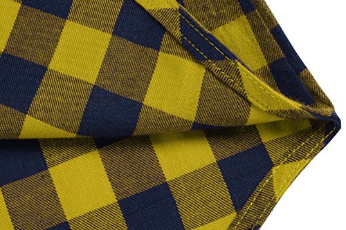 Coofandy - Camicia a quadretti, maniche corte, da