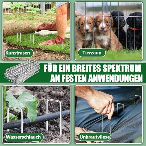 Bodenanker, 30 Stück Länge 15 cm Robuste U-förmige Gartenstecker, Galvanised Steel Ground Anchors zum Befestigen von Jähtüchern, Zelt, Zäune, Kunstrasen (1.57 * 5.9in) (4 * 15cm)