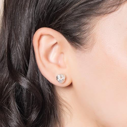 925 Sterling Silver Love Knot Earrings Jewelry Italian Design Lightweight Twisted Love Knot Stud Earrings for Women2