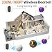 Wireless Doorbell IP66 Waterproof 59 Chimes 760 Feet 115dB with Volume Levels Mute Mode & 6 LED Flash Doorbell Ringer Wireless for Kids Bedroom Home Classroom Apartment Hearing-Impaired
