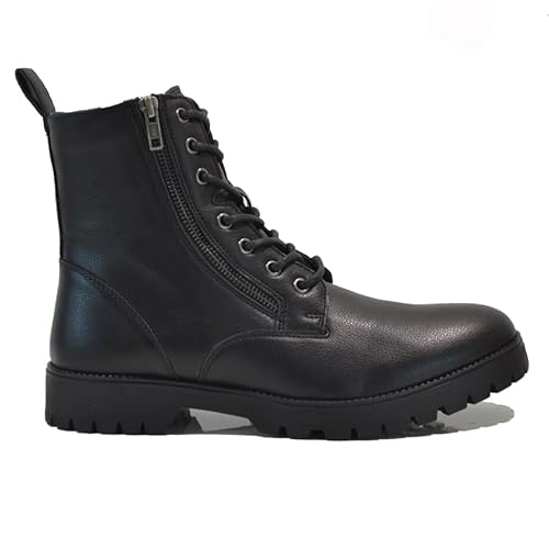 MENS WALKING HIKING CASUAL POLICE WORK SECURITY MILITARY WINTER ZIP ANKLE BOOTS SIZE (BLACK, UK Footwear Size System, Adult, Men, Numeric, Medium, 10.5)