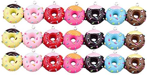 Colorful Donut Charms Resin Donut Charms For Jewelry Making Earring Necklace 28 PCS