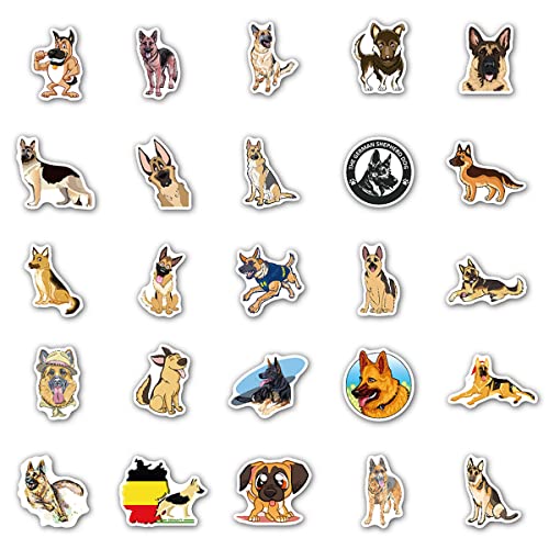 Deutsche Schäferhund Aufkleber, Wasserdicht Vinyl German Shepherd Dog Hund Sticker für Laptop Wasserflasche Skateboard Fahrrad Helmet Gitarre Reisekoffer Gepäck Möbel Scrapbook Handyhülle [100 Stück]