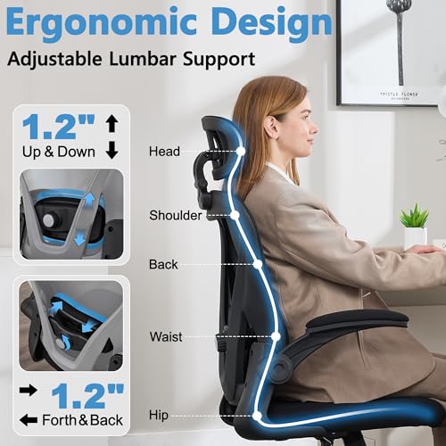 Image of Office Chair, Ergonomic Computer Desk Chair with 3D Headrest
