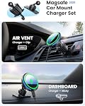 Lamicall for MagSafe Car Mount Charger - [Ultra Magnet] 15W Wireless Car Phone Holder Charger - HandsFree Magnetic Phone Holders for Your Car Vent for iPhone 17 16 15 14 13 Pro Max Handlebar, Mom Gift