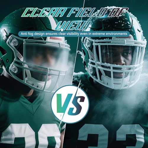 Image of Clear Not Anti-Fog Football Helmet Visor with Mounting Clips | Clear visor without anti-fog performance; includes two mounting clips. Check helmet and faceguard fit.