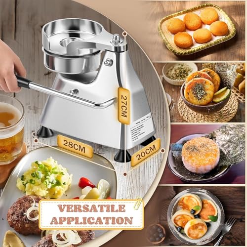 15,2 cm Edelstahl Hamburger Patty Maker, robuste Burgerpresse für hausgemachte Patties, einfach zu formen perfekt runde Burger