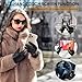 Trifabricy Leather Gloves for Women - Womens Black Leather Winter Gloves, Warm Fleece Lined Touchscreen Texting Driving Winter Glove for Cold Weather, Medium