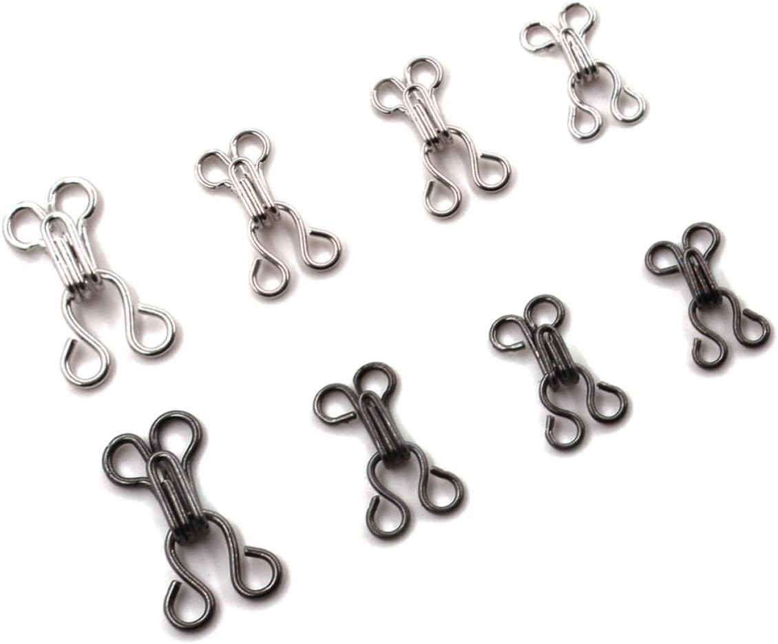 KONTONTY 120 Pcs Creative Sewing Hook and Eye Fasteners for Garments and Trousers, Copper Material in Dark and Metallic Colors, Easy to Apply and Fade-Resistant, for Sewing Projects