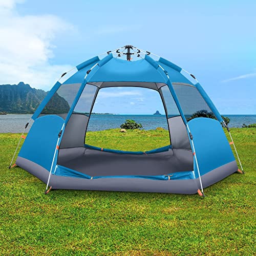 ZLZNX Tienda De Campaña De Apertura De Velocidad Totalmente Automática Tienda De Campaña Impermeable Gruesa De Doble Capa para Acampar Gratis,Azul,220 * 220 * 130cm Cover