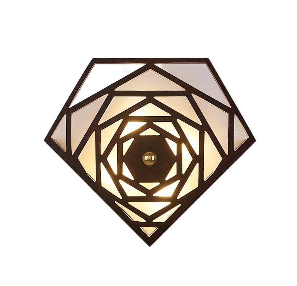 Modernes appliques murales en bois massif LED géométriques éco