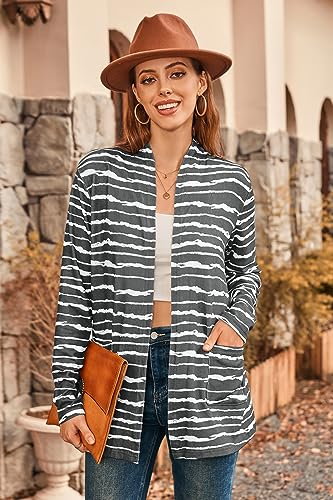 Image of ULTRANICE Cardigan Sweaters Womens Fashion 2025 Spring Lightweight Long Sleeve Casual Tops Clothes Outfits with Pockets