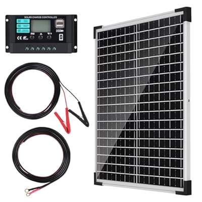 LEPITERY Solar Panel Kit 25W 12V Monocrystalline Battery Maintainer with10A Solar Charge Controller and Extension Cable with Battery Clips O-Ring Terminal for RV Trailer Boat Off Grid System