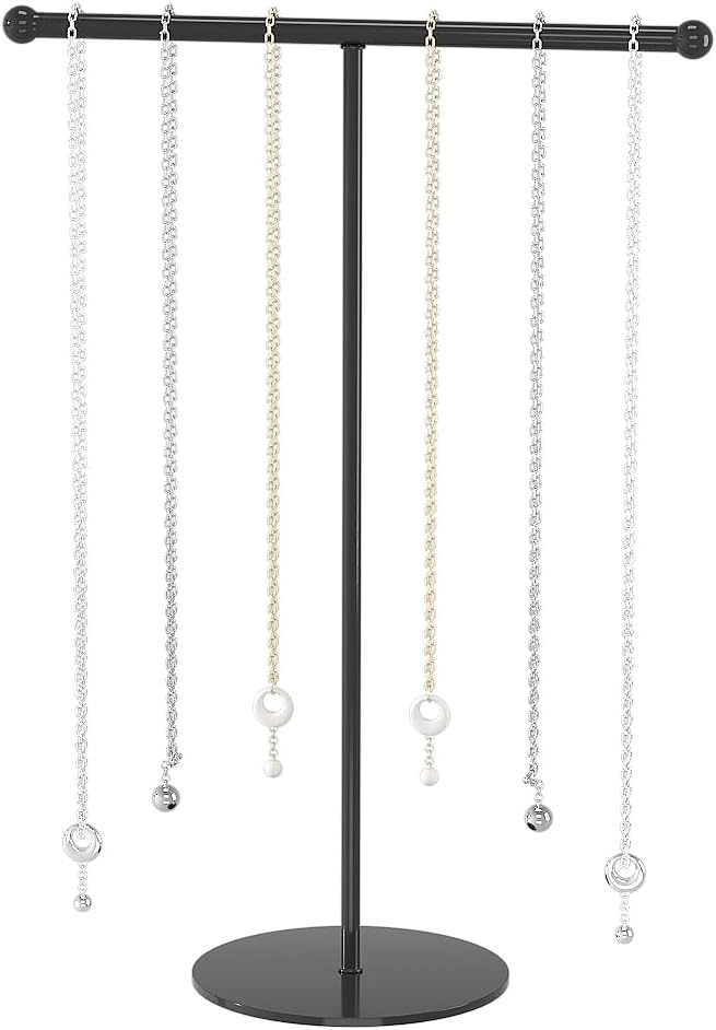 Julysky Necklace Holder,Necklace Organizer for Women,Jewelry Stand,Necklace Display Stand for Selling,Necklace and Bracelet Hanger (Black)