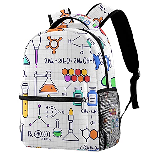 Mochila escolar casual que protege tu laptop con estilo original de química