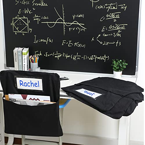 24 Pcs Small Chair Storage Pocket 14 Inch School Chair Bag Chairback Buddy Pocket Student Chair Pockets Chart Classroom Organizer With Name Tag For Keeping Student Book School Table Organized #TOP6