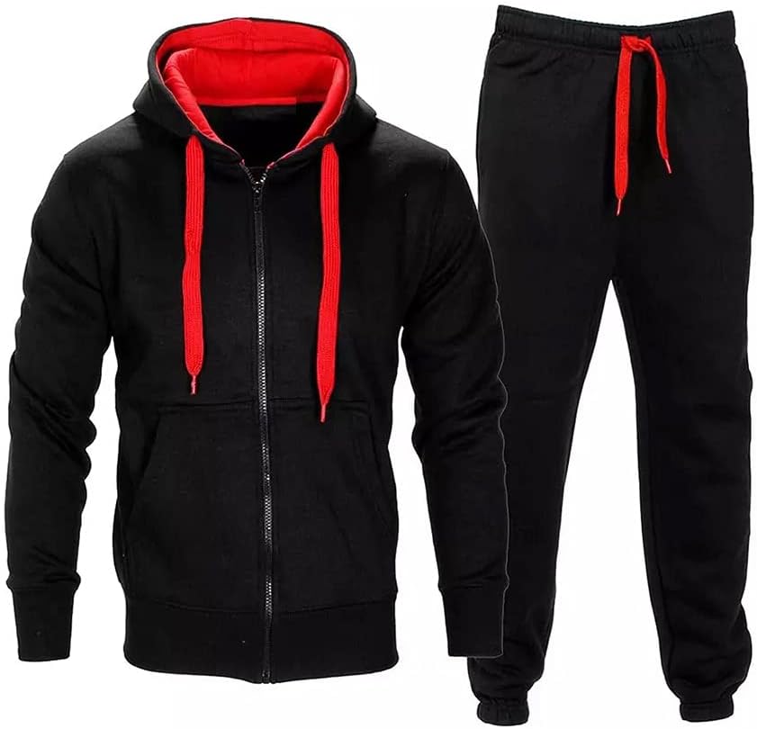 Made by Purl® New Mens Tracksuit Set Fleece Hoodie Top Bottoms Jogging Joggers Gym Contrast Cord Full Zip Tracksuits Sweat Sports Jacket Pants