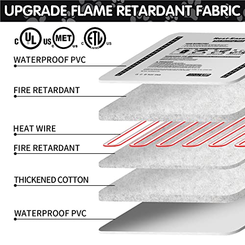 Rest-Eazzzy Pet Heating Pad Indoor, Dog Heating Pad Mat With Removable Cover, 5 Level Timer 5 Level Temperature, Electric Pet Warming Mat For Cat Dog Automatic Power-Off (Heat Pad, Paw-Black) #TOP2