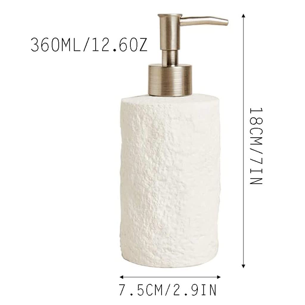 OLOTU Dispensadores de jabón de cerámica, Bomba de jabón para baño, dispensador de loción Recargable de 360ml/12oz con Bomba, Botella desinfectante para Manos de Ducha Dispensador de champú