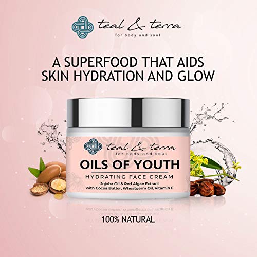 Teal & Terra Hydrating Face Cream With Argan Oil, Wheatgerm Oil, Jojoba Oil, Vitamin E, Mango Butter, Cocoa Butter, Red Algae Extract Glowing, Hydrated And Younger Looking Skin With Uv Protection |Suitable For Normal, Dry, Oily & Combination Skin |50 Gm #TOP4