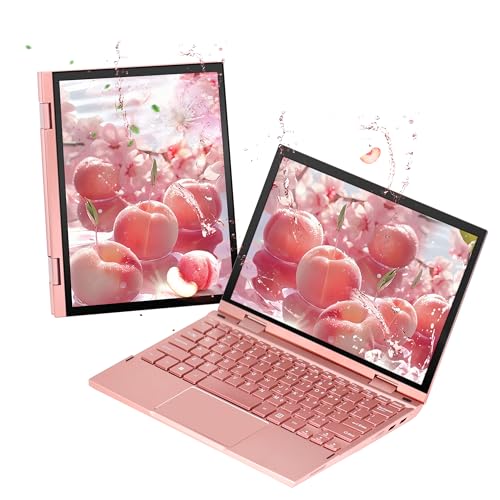 Image of 10.95 inch 2K Touchscreen 2-in-1 Rose Gold Laptop for School & Office | 1TB SSD+12GB DDR5,Alder Lake N95,Backlit Keyboard+Fingerprint,360 Flip,Ultra Thin Metal Body,Type-C charging,Win11 Pro