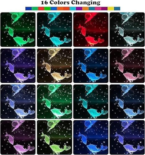 Image of Hamsa Magical Crystal Ball Night Light, LED Color-Changing Globe Lamp, Crystal Ball Lamp, Desktop Decorative Mood Light (16 Color Dolphin)